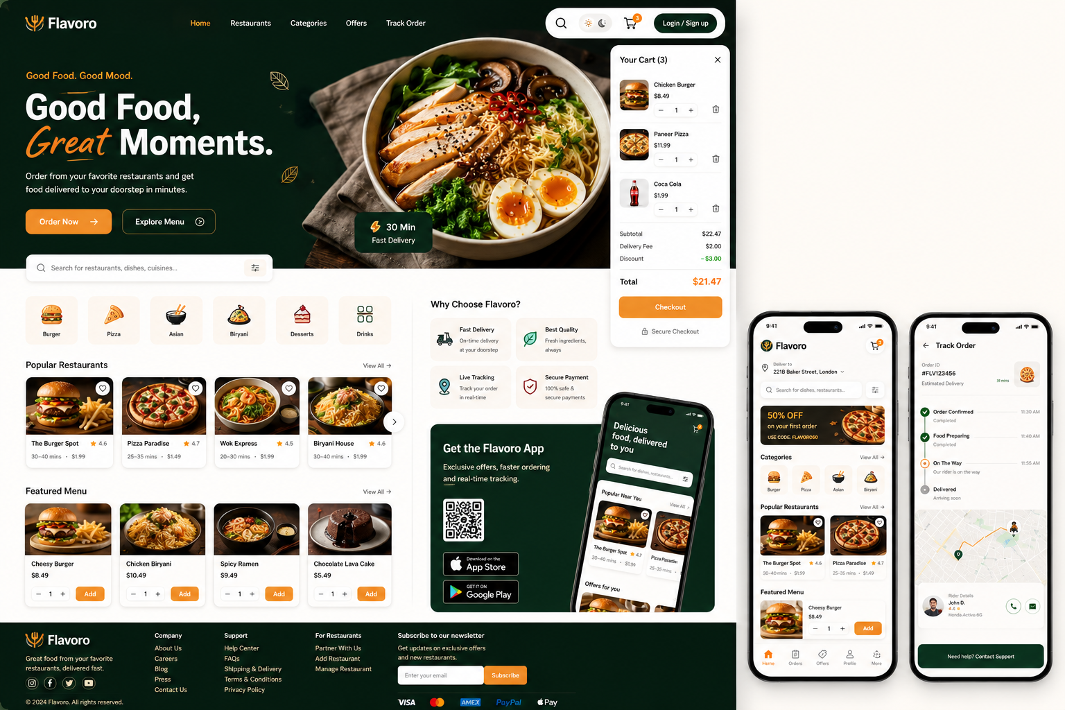 Flavoro — Food delivery web app